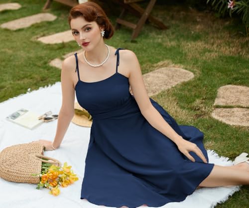 Image of Belle Poque Women's Spaghetti Strap Midi Vintage Tea Party Dress | Belle Poque Women's Spaghetti Strap Midi Vintage Tea Party Dress,A-line,Cocktail Dress,Graduation Homecoming Dress