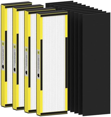 4 Pack FLT4825 HEPA Filter B Replacement Compatible with AC4825 AC4825E AC4300 AC4800 AC4880 AC4900 AC4850, 4 True HEPA Filters & 6 Activated Carbon Pre-filters - Thumbnail 2