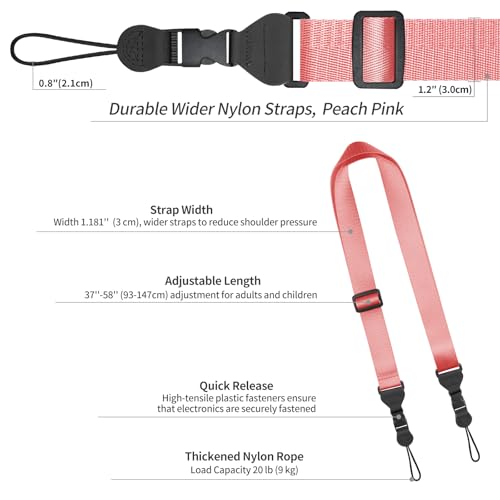 image for FIEIL Adjustable Shoulder Strap, Nylon Camera Strap, Comfortable Neck 