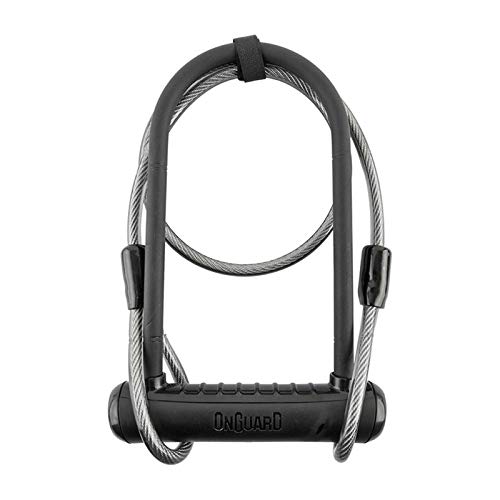 Onguard Neon 8154 U-Lock Standard Shackle with Cable, Black, 4.5 x 9