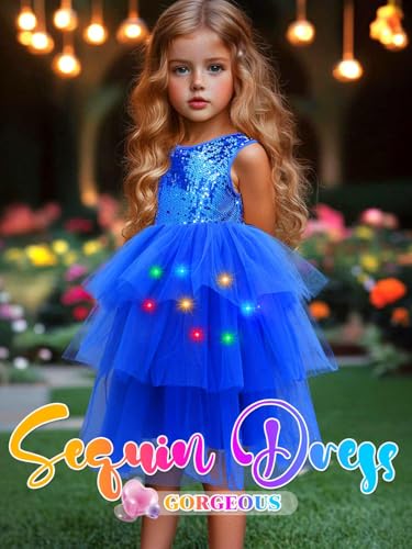 EVILD Blue Light up Tutu Dress Sequin Glow Party Dresses3