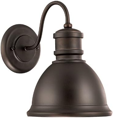 Capital Lighting 9492OB Industrial Outdoor Metal Dome Wall Sconce, 1-Light 75 Watt, 13" H x 9" W, Old Bronze