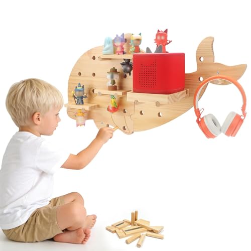 Image of Inspired by Montessori Display Shelf for Toniebox 2 /1 Tonies Figures | Dolphin DIY Open-Ended Play Storage Organizer Wall Shelf for Tonies Box Characters, Enhance Children's Hands-On Skills