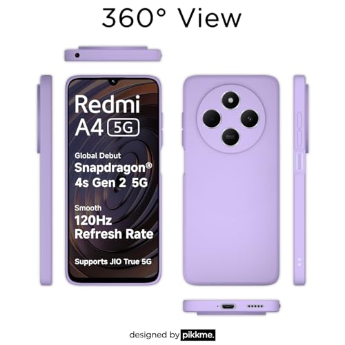 Image of Outlouders Back Cover for Redmi A4 5G / Redmi 14C 5G / Poco C75 5G | Camera Protection | Durable Soft Matte Silicone Bumper Case (Purple)