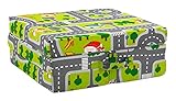 Möbel Jack Klappmatratze 3-teilige Faltmatratze - 70 x 9 x 190 cm - Grün - Spielstraßen-Motiv - Baumwolle - Polyester - Reisebett Gästematratze Gästebett Campingmatratze