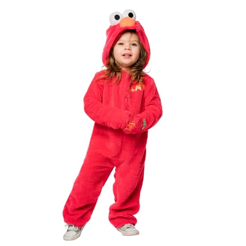 Rubies Disfraz Elmo Barrio Sesamo para niños y niñas, Jumpsuit y gorro, Oficial Sesame street, para Carnaval, Navidad, Cumpleaños, Fiestas y Halloween.