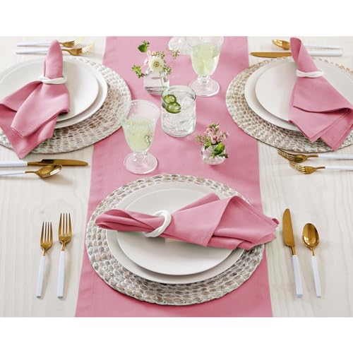 Solino Home 100% Pure Linen Table Runner Pink Carnation, Fete 14 x 108 in by Solino Home - Used condition - Image 3