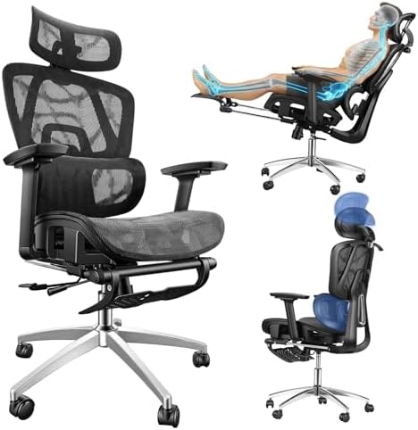 Cadeira ergonomica com apoio para os pés, Encosto Ajustável em 14...