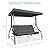 Best Choice Products 3-Seat Outdoor Large Converting Canopy Swing Glider, Patio Hammock Lounge Chair for Porch, Backyard w/Flatbed, Adjustable Shade, Removable Cushions - Gray