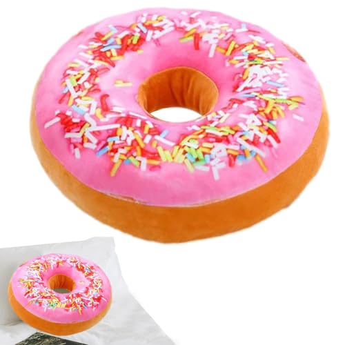 Oreiller donut décoratif | Coussin beignet moelleux, oreiller de kawa pour salon, chambre, dortoir | Coussin rond en peluche, déco colorée, parfait pour...