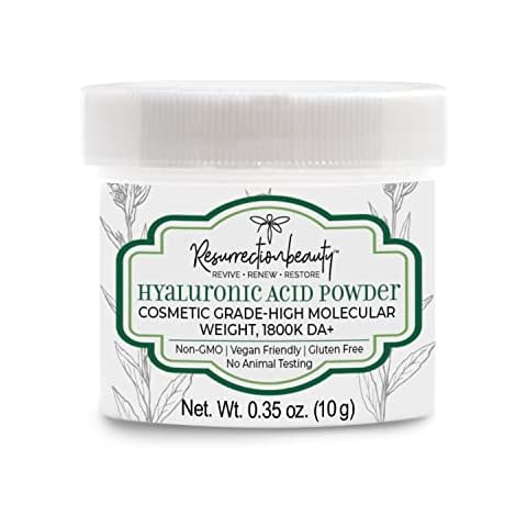 Hyaluronic Acid Serum Powder, High Molecular Weight Sodium Hyaluronate, Cosmetic Grade Hydrating Ingredient for Homemade Serums & Other Skin Care Products, 10 grams Cover