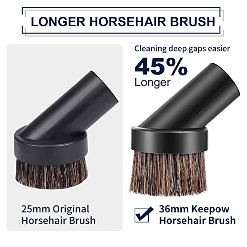 Keepow 36Mm Horse Hair Vacuum Attachment Brush With Universal Connector Fit For 25Mm/1", 32Mm/1-1/4", 35Mm/1-3/8" Hose #TOP1