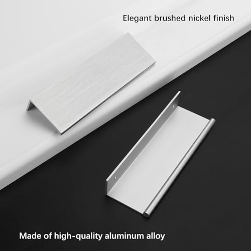 Image of Rergy 24 Pack 5 inch Cabinet Pulls Champagne Bronze Finger Pulls for Cabinets | Aluminum Alloy Champagne Gold Edge Pulls Modern Cabinet Handles for Kitchen, Cupboard, Drawers, Dressers, Screws Included