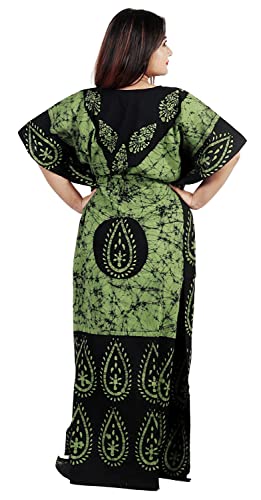 Image of Onekbhalo Women's Cotton Floral Kaftan Nighty Maxi Gown (OK Free Size)