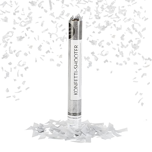 Canon à confettis argent pour Nouvel An et mariage féerique - Pack de 10 de 40cm