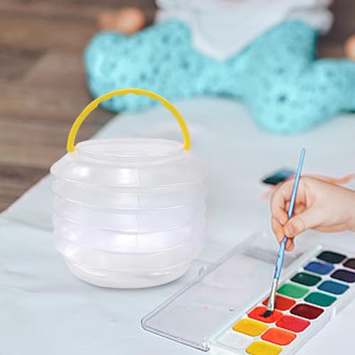 Tachiuwa Balde de lavagem de pincel com alça, pincel dobrável para pintura, barril de água