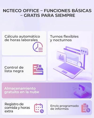 Miniatura 8 de Ngteco Control Horario Empleados En La Nube,100 Sin Cuota Mensual Sistema Multiusuario Con Sincronización En Tiempo Real Y Seguridad Aws,Hasta 200 Empleados Tc1