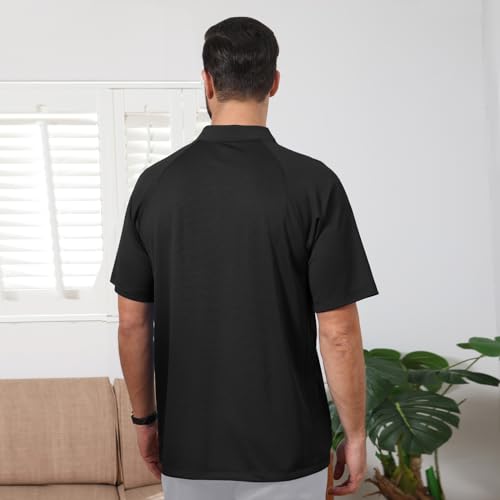 TIHEEN Golf Shirts for Men,Short Sleeve Moisture Wicking Proformance Big & Tall Polo Shirts3