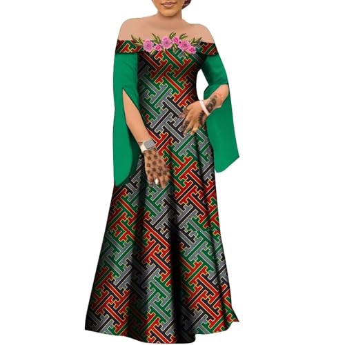 African Traditional Dresses for Women Ankara Wax Print Robe Party Dresses Dashiki African Lady Long Dress Gowns at Amazon Women's Clothing store