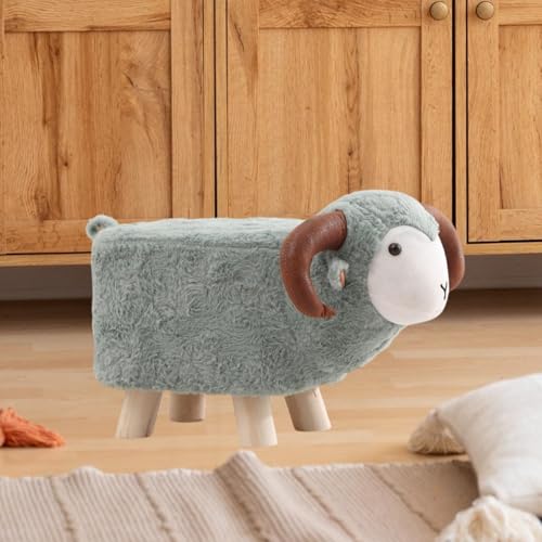 Tabouret animal repose-pieds ottoman en velours pour décoration salon