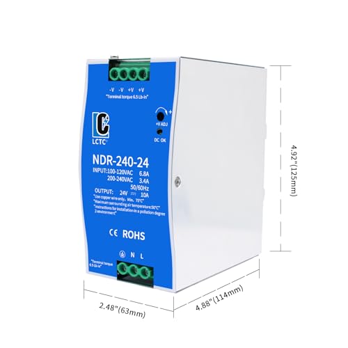 DC 24V Switching Power Supply NDR 240W (Input:110 VAC or 220VAC,Output:24VDC,50/60HZ) Power Supply Switch Switching Converter (24V 10A)2