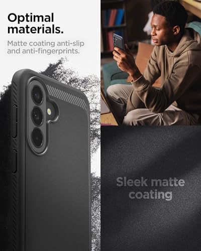 Image of Spigen Rugged Armor | Samsung Galaxy A37 5G Case [Air Cushion Protection] [Flexible] Galaxy A37 5G Back Cover | TPU - Matte Black