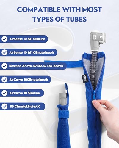 Image of 6.5 Ft CPAP Hose Cover for ResMed AirSense 11 & 10 ClimateLineAir Heated Tubing, Reduces Condensation & Noise CPAP Tube Cover, Insulated CPAP Hose Sleeve, Cat Proof CPAP Hose Protector