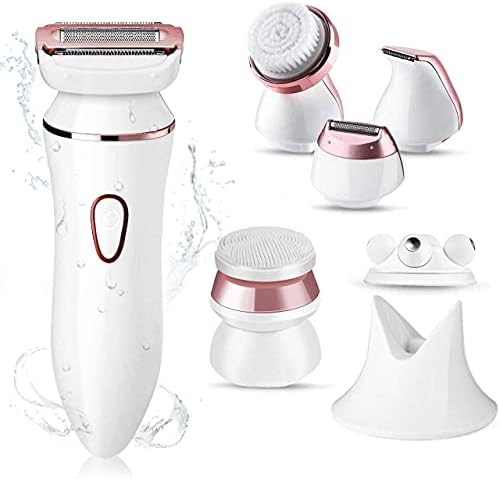 CLEVER BRIGHT Electric Razors for Women IPX7 Waterproof 6 in 1 Electric Shaver for Women Painless Body Hair Removal Bikini Trimmer for Legs Underarms and Bikini AreaRechargeable Cordless Wet/Dry
