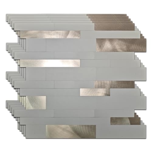 Sanyeskkiy 10pcs Peel and Stick Mosaic Tiles, Waterproof Heat-Resistant Self-Adhesive