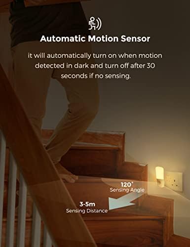 Night Light Plug in Wall[2 Pack], LOHAS Motion Sensor Night Light, Warm White 3000K, 30/80LM Motion Sensor Lights Indoor, 3 Modes LED Night Light for Kids, Hallway, Stairs, Bathroom