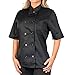 Womens Black Classic Short Sleeve Chef Coat, M