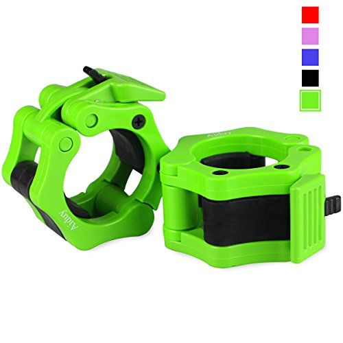 Aiduy Barbell Morsetto 50 mm Diametro ABS Barbells Bloccaggio Collari Morsetti con Rilascio rapido (Verde)