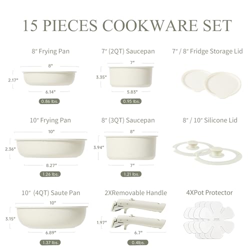 CAROTE-Pots-and-Pans-Set-Non-Stick-15pcs-Cookware-Sets-DishwasherOvenFridge-Safe-Kitchen-Set-Space-Saving-Pots-Set-Nonstick-Set-with-Versatile-Detachable-Handle-Induction-RV-Set-Cream