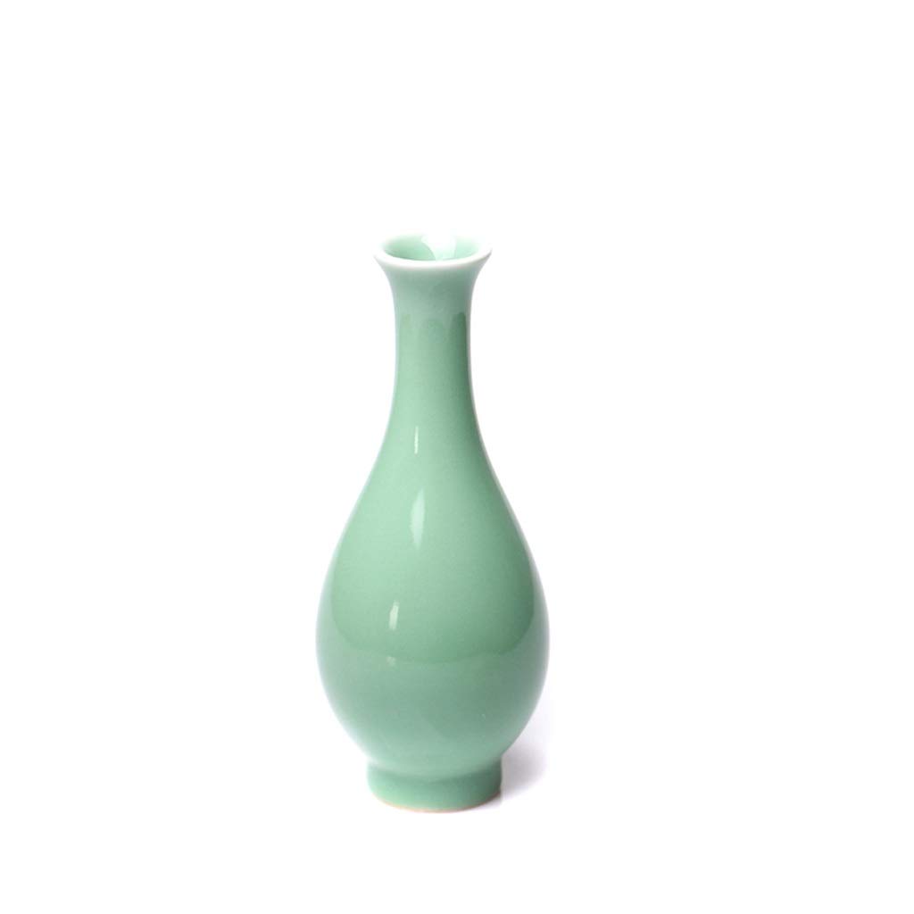 Bzgpmfud Green Vase Desktop Decoration Living Room Flower Arrangement Creative Simple Water Culture Small Ceramics(Green)