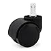 Office Chair Caster Wheels for Hardwood - Laminate Floor Mat and all Floors (Set of 5) Black