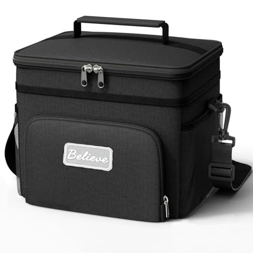 Insulated Lunch Box, Leakproof Insulated Lunch Box, 15L Soft Cooler Cooling Tote Bag, with Adjustable Shoulder Strap, Reusable Lunch Bags for Adult Men, Women, for Work, Picnic.