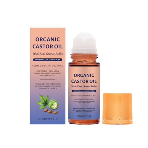 Bola de Aceite de Ricino,Huile De Ricin Bio Avec Rouleau,Aceite de Esencia Natural de Ricino,Bola de rodillo de aceite de ricino con incienso,Repara el Cabello Dañado Eencrespado
