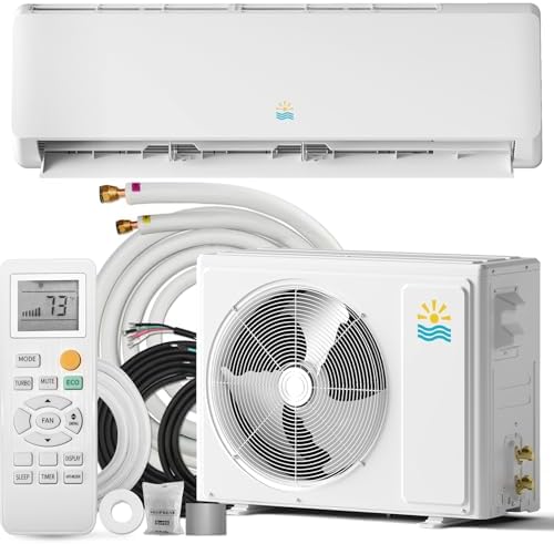 Rellytech Mini Split Ac/Heating System - 18000BTU Air Conditioner Inverter Heating and Cooling, 230v 19 SEER2 Wall Mounted Ductless ac split units Cools Up to 1250sq.ft, 24H Timer, Installation Kit