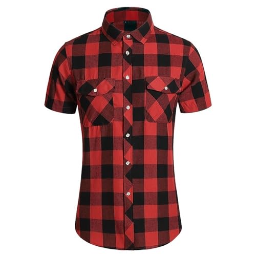 blusa de cuadros negro con rojo