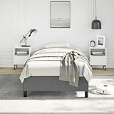 Tidyard Twin XL Bed Frame, Modern Dark Gray Upholstered Platform Bed Frame with Polyester Fabric and Engineered Wood Construction for Small Bedrooms and Apartments