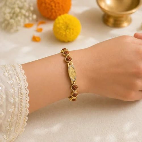 Image of Natural Rudraksha Beaded Bracelet for Men & Women | Spiritual Prosperity & Positive Energy Accessory