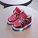 Toddler Kids Fashion LED Light Shoes Boys Girls Casual Glitter Sequins Light Up Sneakers Soft High Tops Large Size Shoes (Hot Pink, 5.5 Infant)