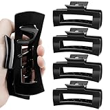 TOCESS Nylon Hair Claw Clips: Flexible & Unbreakable Safe Large Hair Claws for Thick/Thin Hair Women - Strong Hold 4 Pack 4.3 Inch Big Trendy Jaw Clips