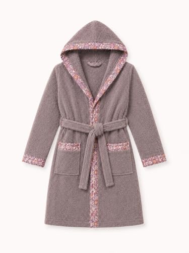 Image of RANGOLI Premium 100% Bamboo Kids Bathrobe, 460 GSM | Ultra Soft Hooded Bathrobe for Boys & Girls with 2 Pockets & Adjustable Belt | Age 7-8 Years | Ash Brown