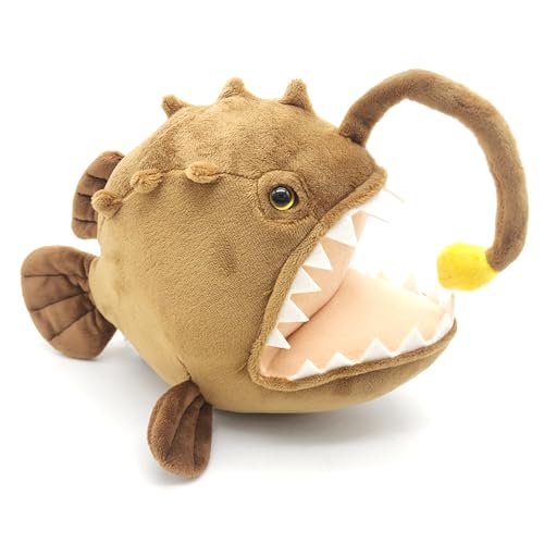 Image of JIANEEXSQ Realistic Angler Fish Stuffed Animal Doll, Simulation Anglerfish Plush Toy, Deep Sea Ocean Animal Plush, Children's Birthday Gift, Collection Decoration