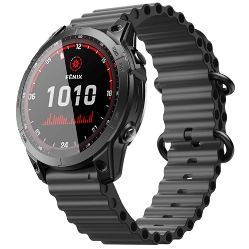 ORKDFJ Para Garmin Fenix ​​6 Band 22mm Ocean Watch Band para Fenix ​​7, Fenix ​​5, Fenix ​​6 Pro, Fenix ​​5 Plus, Forerunner 955/945, Approach S60/S62, Epix(Black)