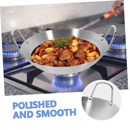 Wok de acero inoxidable con mango doble y fondo redondo miniatura 5