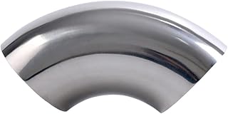 3 Inch Exhaust Elbow 90 Degree 76mm Stainless Steel 304 Exhaust Tube 90° Elbow Bending Pipe Adapter (3In 90Degree)