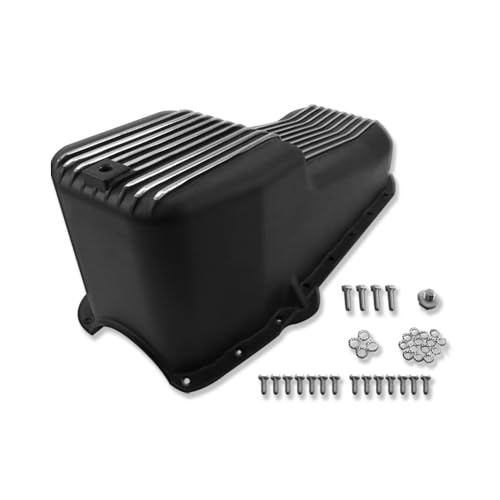 Imooa Finned Stock Oil Pan For Chevy Sbc 265 283 305 350 400 1955-1979 Black ...