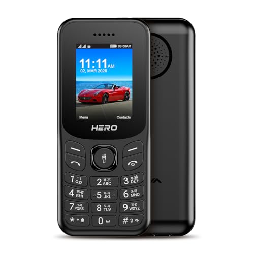 Image of Lava Hero Shakti 2026 Dual Sim Keypad Mobile Phone (with Vibration Alert) | 1.8 inch Display | Super Saving Battery Mode | Stylish Design | Number Talker | (Black)| Type-C